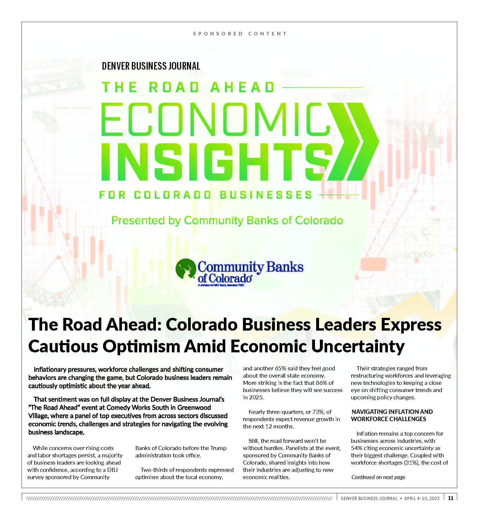 Community Banks of Colorado and the Denver Business Journal Economic Insights